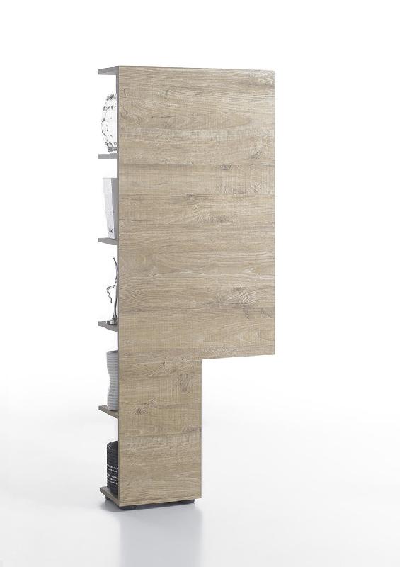 Étagère design Verona - MDF décor chêne avec 4 tablettes à gauche et 3 à droite_3