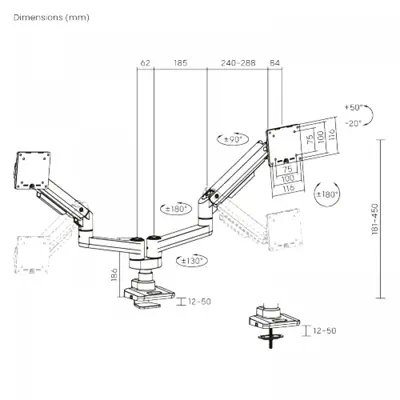 MCL MS3A99ASBA2E3520N support d'écran plat pour bureau 88,9 cm (35