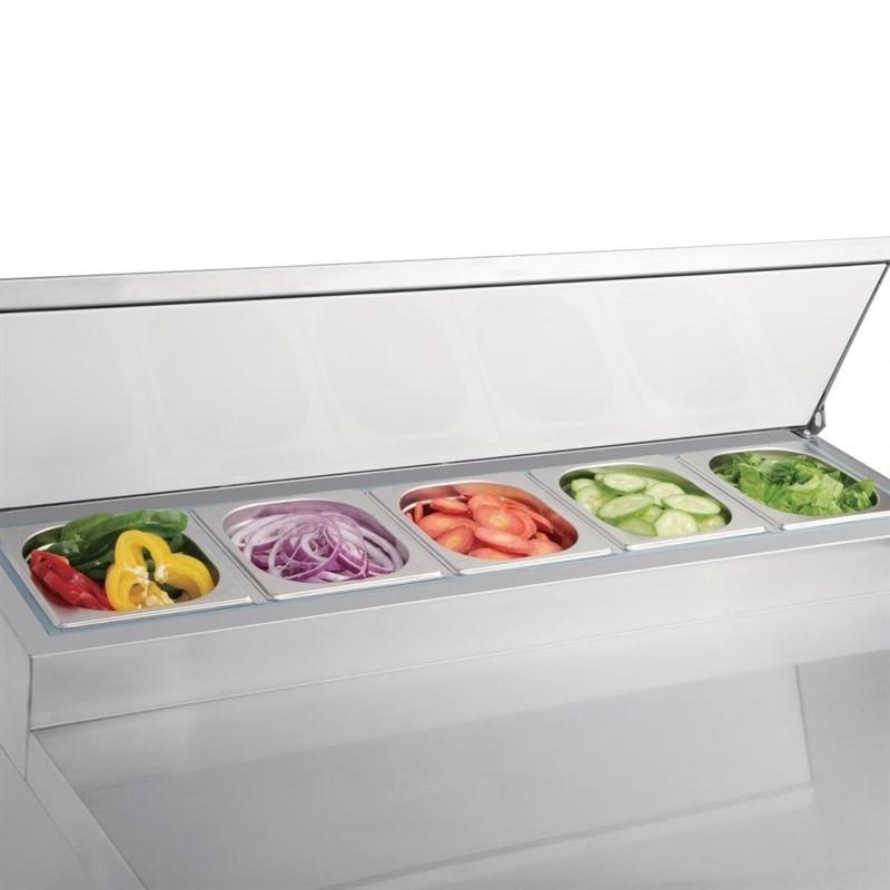 Comptoir de préparation réfrigéré pizzas salades 254L Polar Série G 5 GN 1/6 G604 Polar_3