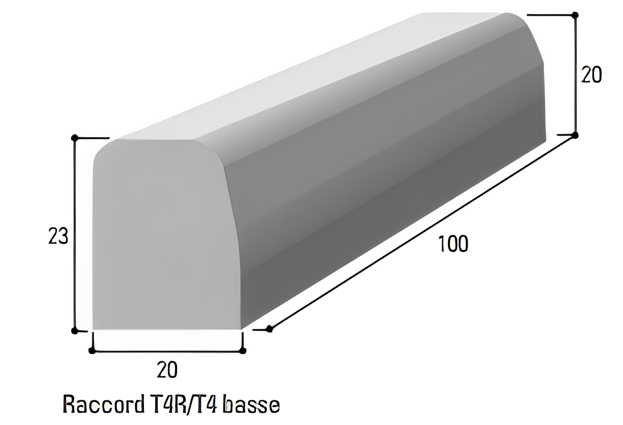 Bordure T4 basse avec poids par palette de 1365 kg