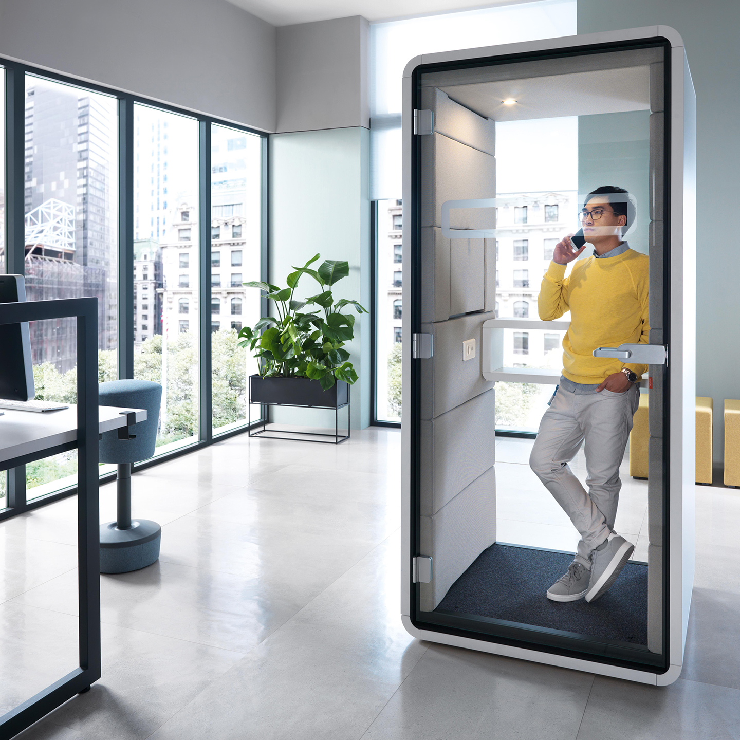 Cabine téléphonique acoustique pour appels privés et professionnels_3