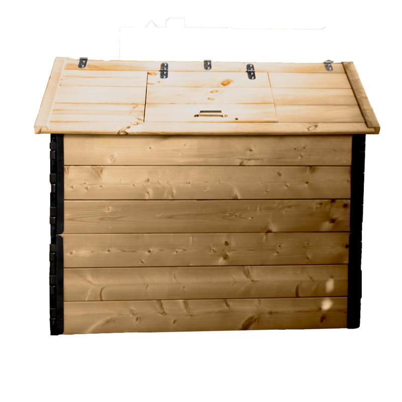 Composteur à trappe - 50 kg - 500 L, 700 L, 1000 L, 1500 L - Résineux raboté, Douglas raboté_3