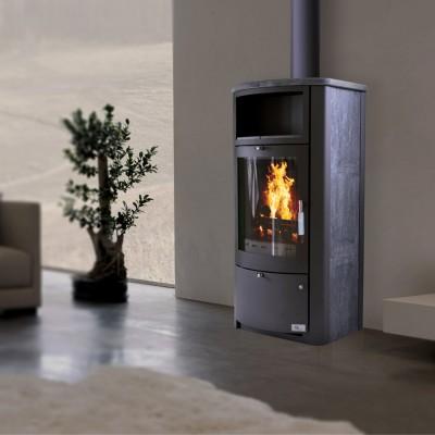 Morzine - Poêle à bois en serpentine avec grande vitre - GF Flam - 7 kW à 10 kW_3