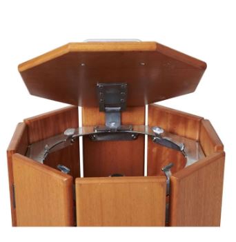 Corbeille publique Séville 100 L - acier galvanisé et bois exotique - rectangulaire ou octogonale_3