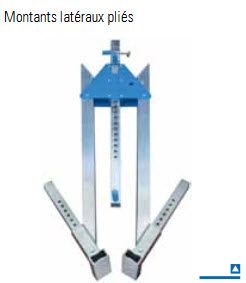 Portiques en aluminium stationnaires Schilling - 1.000 kg et 1.500 kg - avec montants pliables et chariot blocable_3