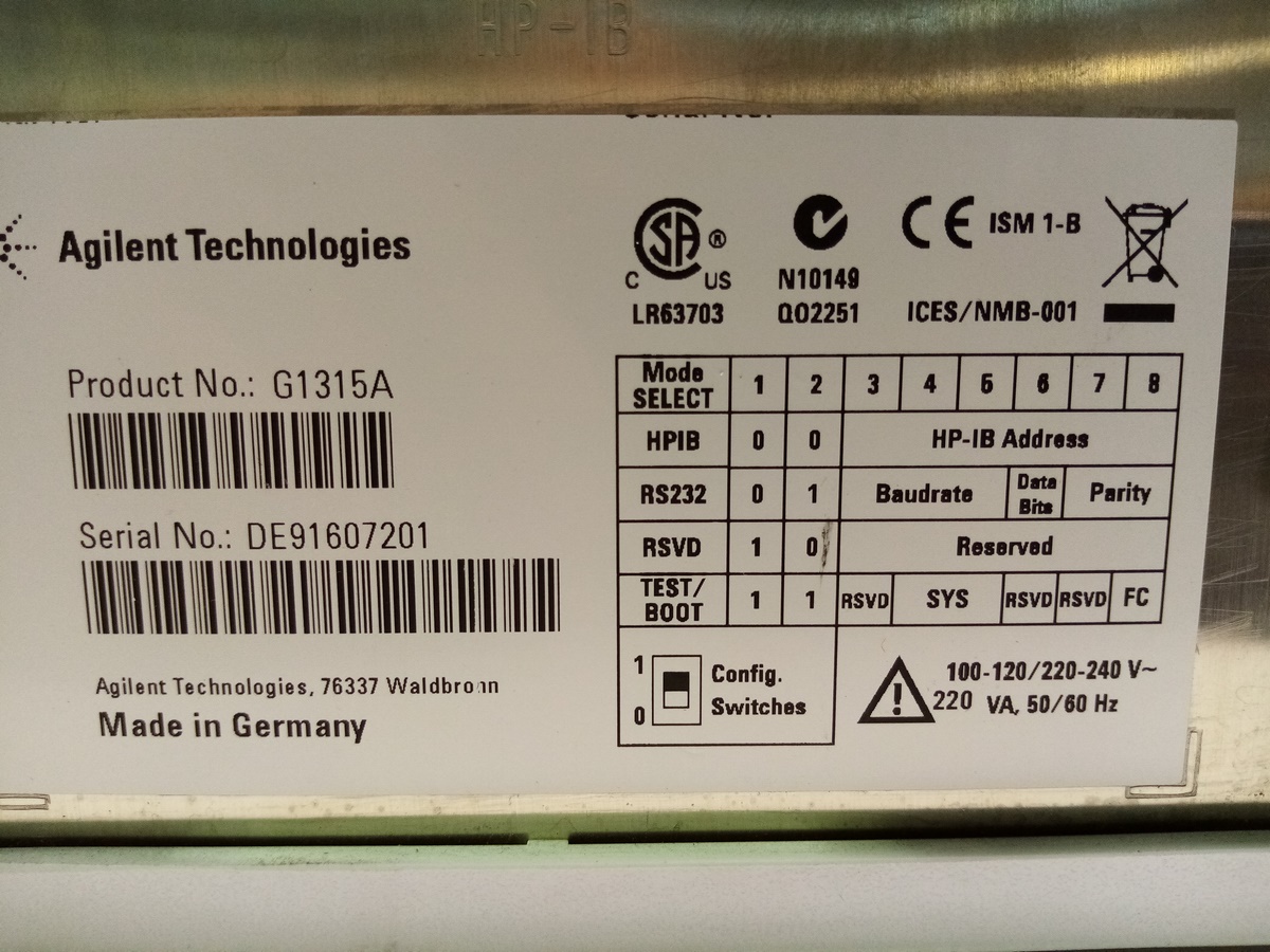 Chromatographie liquide - Détecteur DAD G1315A Agilent reconditionné - Référence P20060770_3
