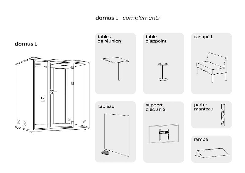 Cabine acoustique 4 personnes Domus L - Mobel Linea - Gris anthracite , Gris_3