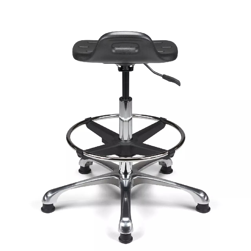 Tabouret technique polyuréthane avec dossier intégré So Udine - Levier asynchrone, Sans_3