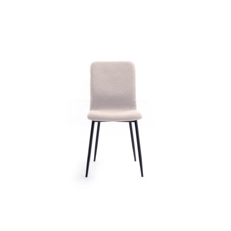 Lot de 2 chaises Sylvio - tissu beige, structure bois et métal, design chic et confortable_3