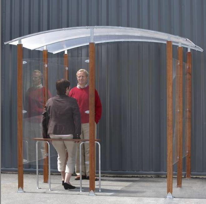 Abri Bridge - Longueur 2350 mm - Hauteur 2300 mm - Piliers en bois exotique - Base en acier zingué_3