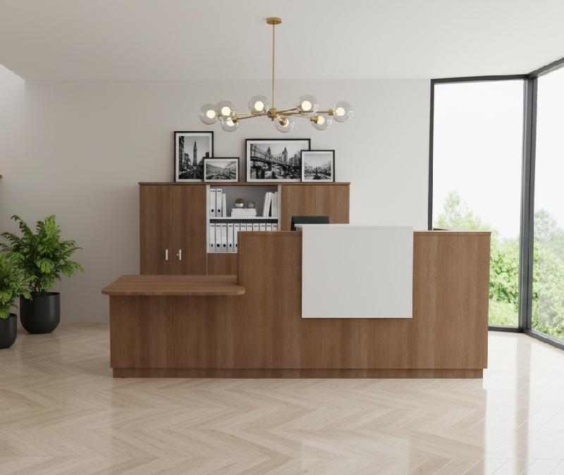 Banque d'accueil Delta Plus avec accès PMR - Mobel Linea - Acacia foncé, Gauche, Non, 282_3