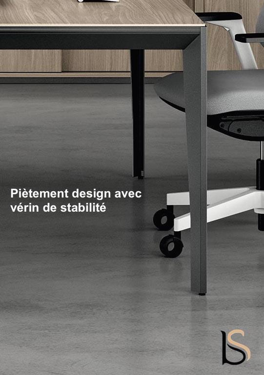 Bureau bench 2 personnes avec retour X5 - Officity. - 160, Anthracite, Chêne moyen_3
