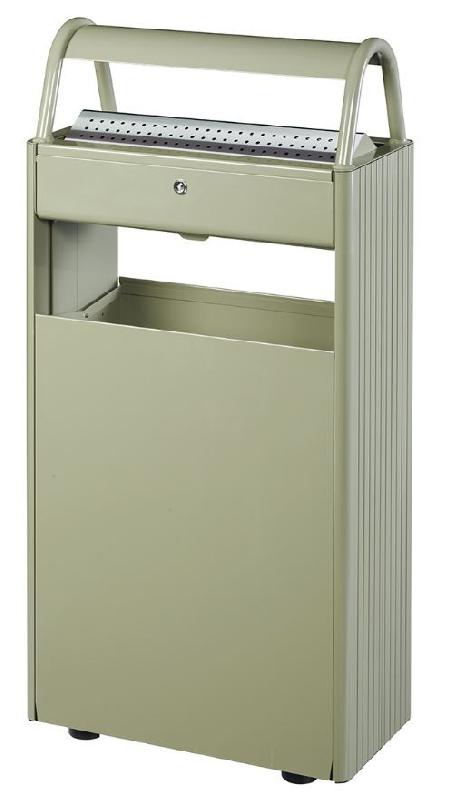 Cendrier corbeille sur pied Kopa 12/60L - acier anticorrosion avec grille écrase mégots en inox_3