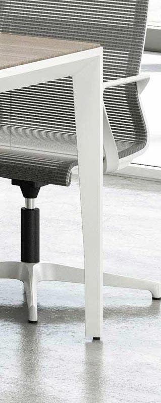 Bureau bench 2 personnes sur armoires X5 - Officity. - Blanc, Noyer canaletto_3