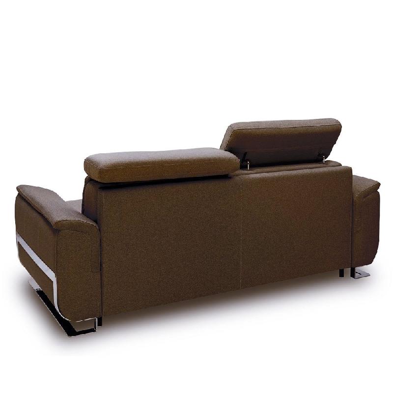 Canapé convertible express Réaumur 140cm - Matelas 16cm - Pieds luge - Polyuréthane marron - Fabrication italienne_3