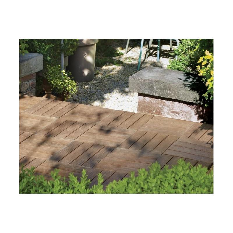 Pack 1 m² caillebotis en bois composite coextrudé - 11 pièces 30x30 cm - Coloris Ambre - Surface couverte : 1 m²_3