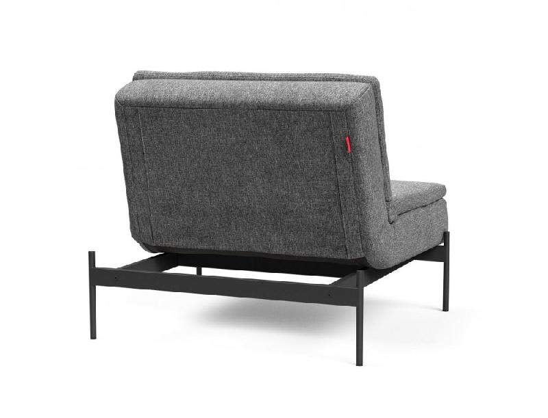 Fauteuil-lit design Dublexo Lauge Twist Charcoal convertible 90x115 cm - pieds métal noir - Innovation Living_3