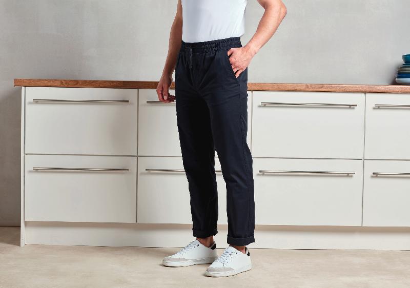 Pantalon cargo recyclé Chef - Premier PR557 - Taille élastique et braguette à fausse couture_3