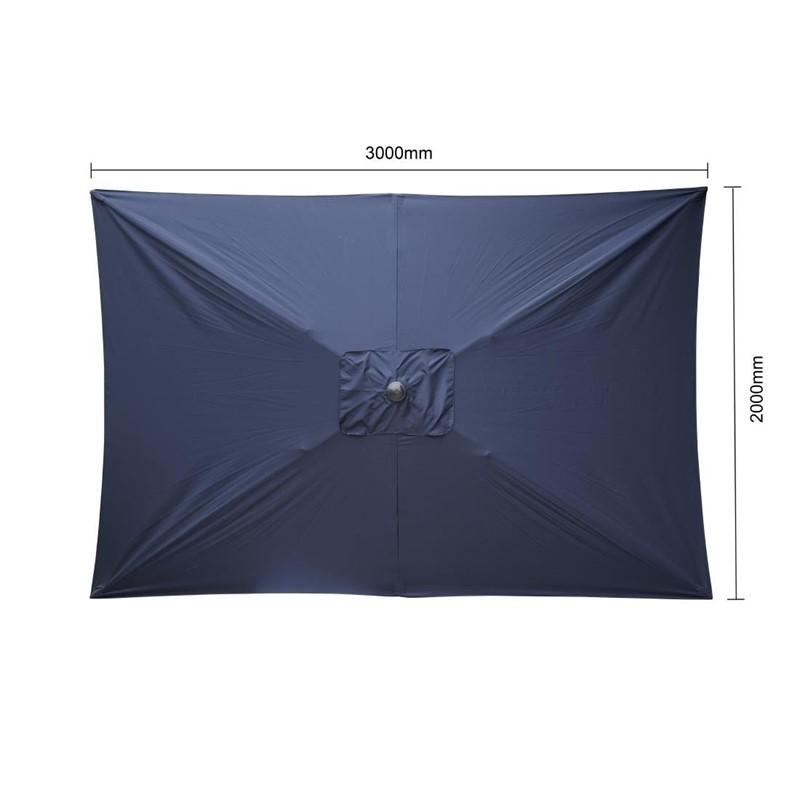 Parasol rectangulaire Bolero Seville 2x3m bleu marine_3