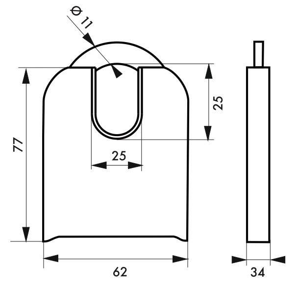 Cadenas SRP 60 mm à combinaison modifiable - Corps en acier - Haute résistance anti-crochetage et anti-coupe_3