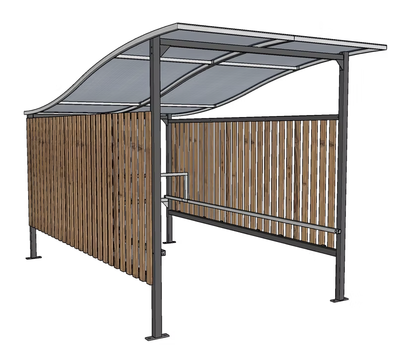 Abri pour chariot à toiture en vague - Profondeur 4350mm x l 2330mm x h 2555mm - EVO 4 - Le temple du mobilier_3