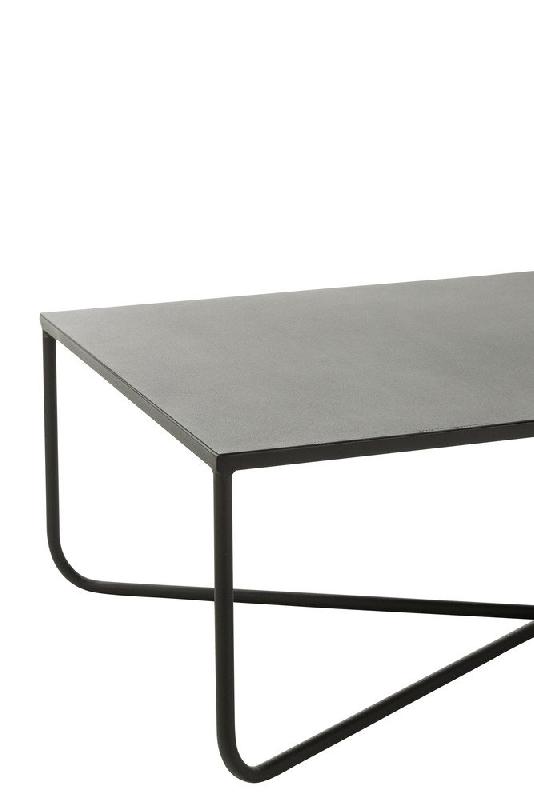 Table basse Dezi - pied croix en métal noir - design moderne et épuré_3