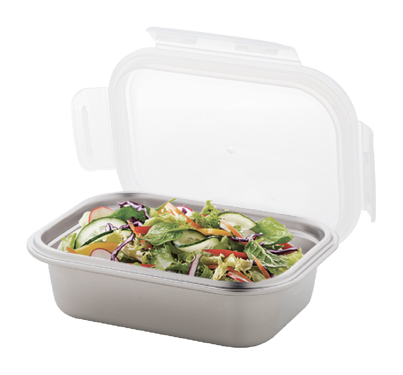 Lunch box en acier inoxydable - 650 ml avec couvercle hermétique en plastique PP - Couleur argenté_3