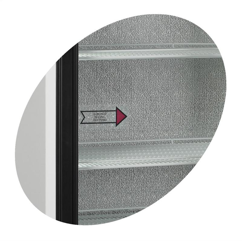 Réfrigérateur vitré FSC1200S - 2 portes vitrées coulissantes à fermeture automatique, blanc RAL9016_3