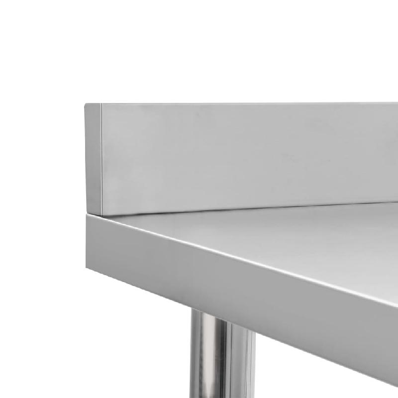 Vidaxl table de travail de cuisine avec dosseret 100x60x93 cm inox 51189_3