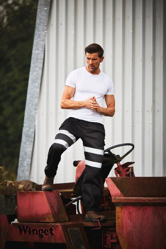 Pantalon de jogging - Réf: YHV016T - Polyester anti-boulochage avec bandes rétro-réfléchissantes_3