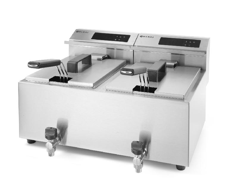 Friteuse Profi Line avec robinet de vidange numérique 2x8L 230V HENDI_3