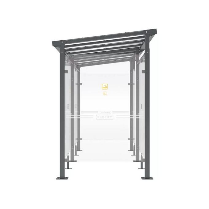 Abri fumeurs MILAN - Structure en acier, bardage en verre sécurisé - 2500 ou 5000 mm_3