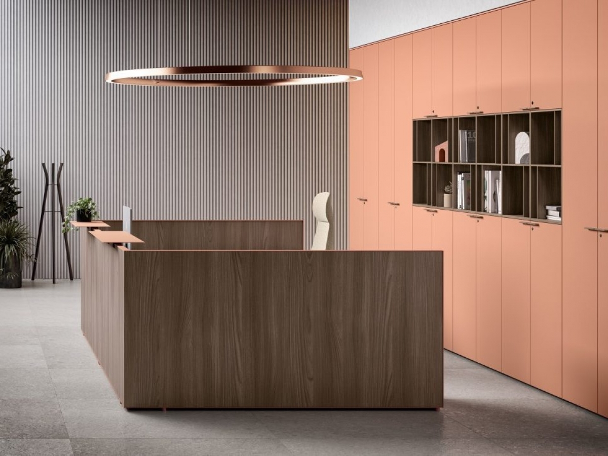 Banque d'accueil personnalisable OUTLINE - configurations variées et design moderne_3