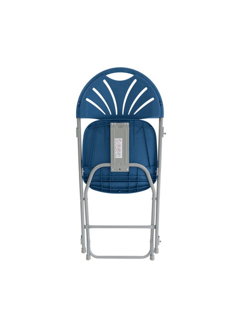 Erica - Chaise pliante attachable et empilable en plastique - Vif Furniture - Gris/Bleu - Extérieur/Terrasse_3