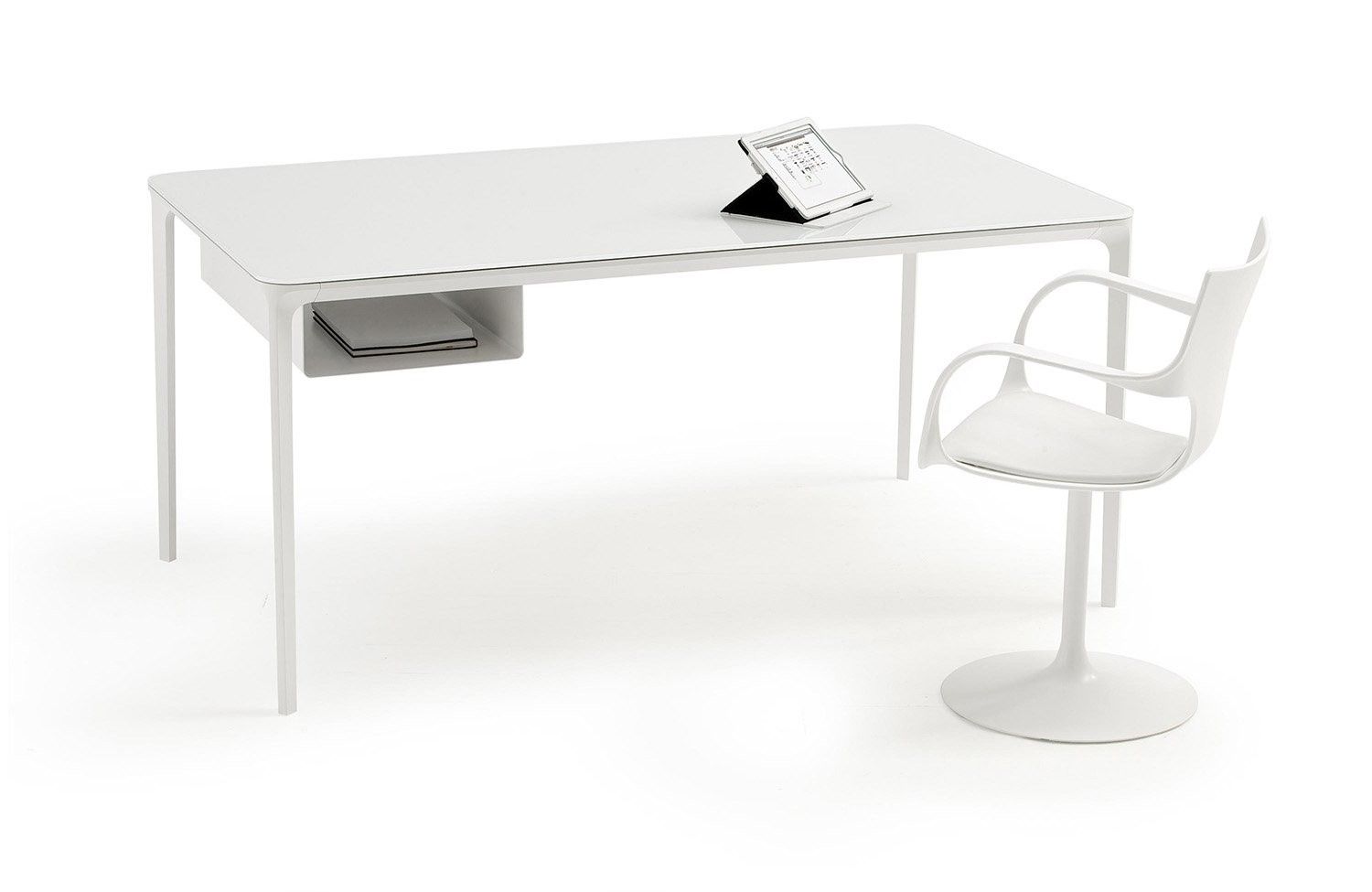 Sovet - Bureau droit Slim design Matthias Demacker - 140 cm - Structure aluminium et plateau personnalisable_3