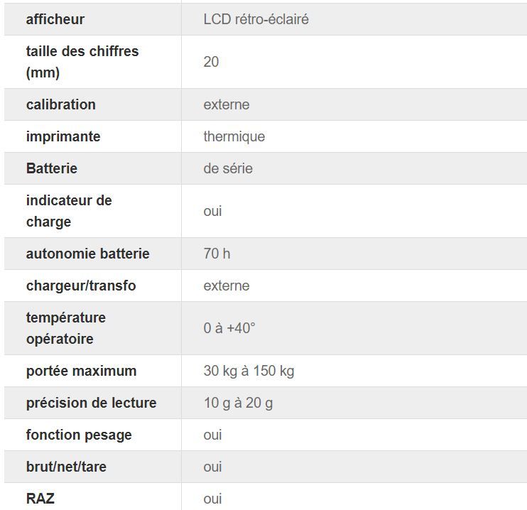 Balance compteuse ELW-6080-TCP avec imprimante - Balance Milliot - Portée max. 600 kg - Plateau inox 600x800 mm_3
