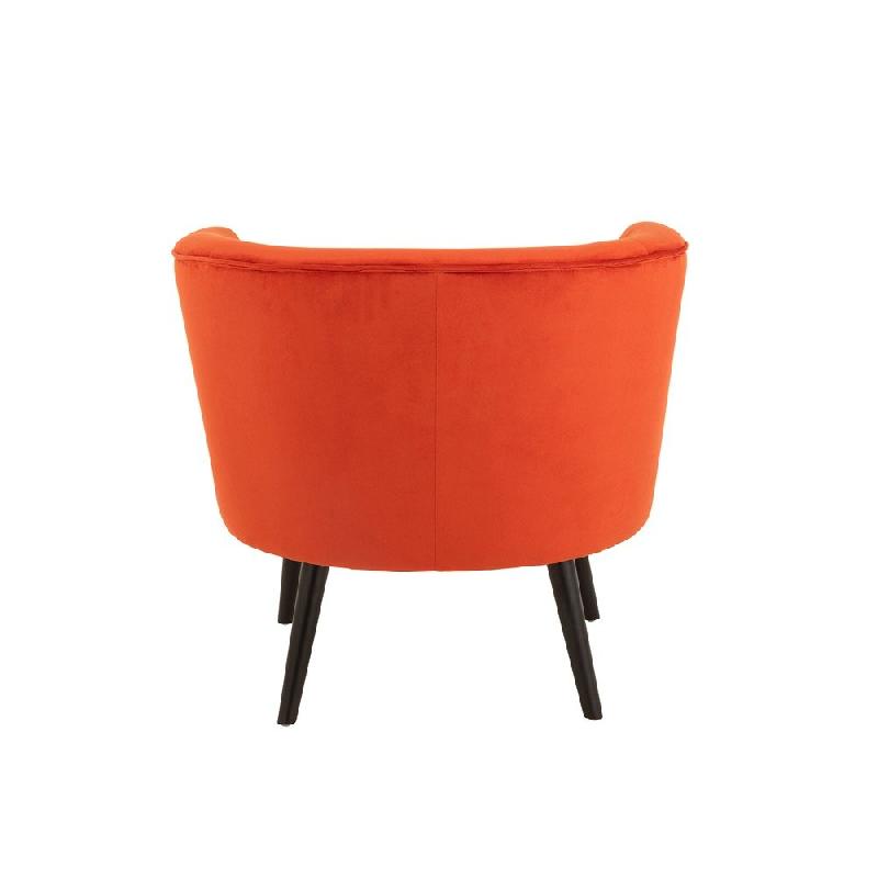Fauteuil Dulzura - Structure en bois antique et textile orange - L80 x H75 x P70 cm_3