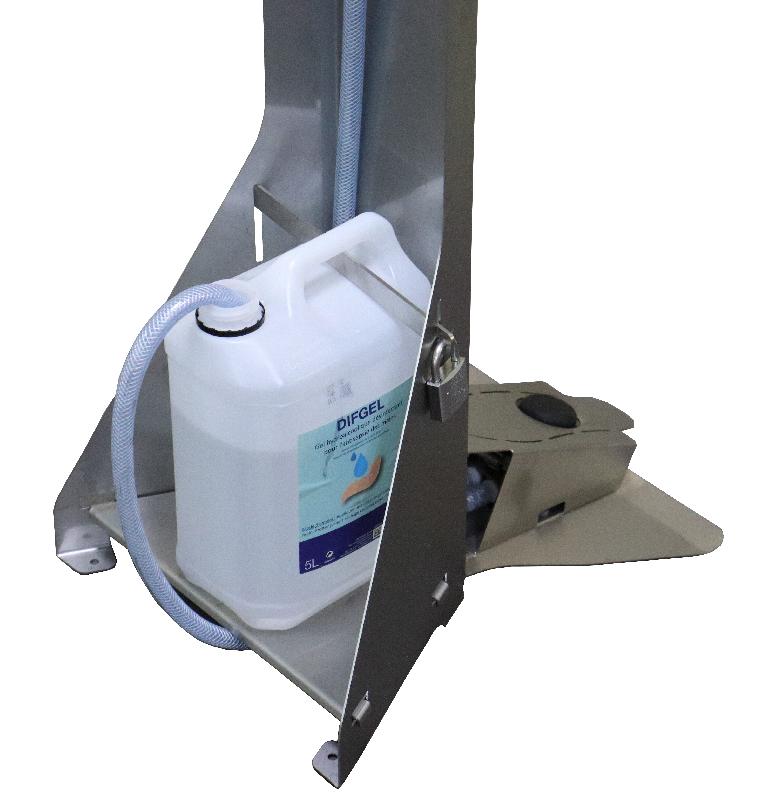 Distributeur gel inox à pédale - acier inoxydable 304L - capacité 5L - Bobet Matériel_3
