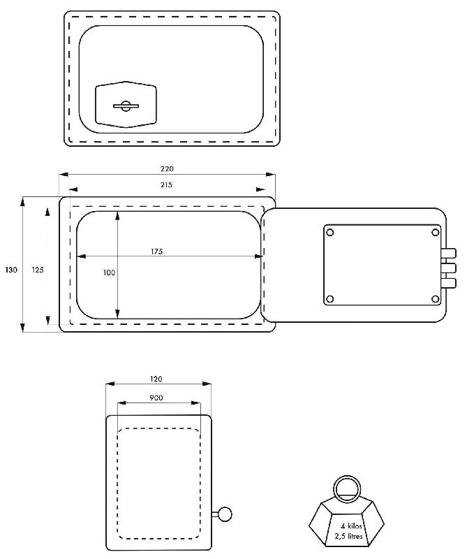 Coffre-fort Pierrefonds - 3 pênes - serrure de sécurité à clé double panneton - THIRARD_3