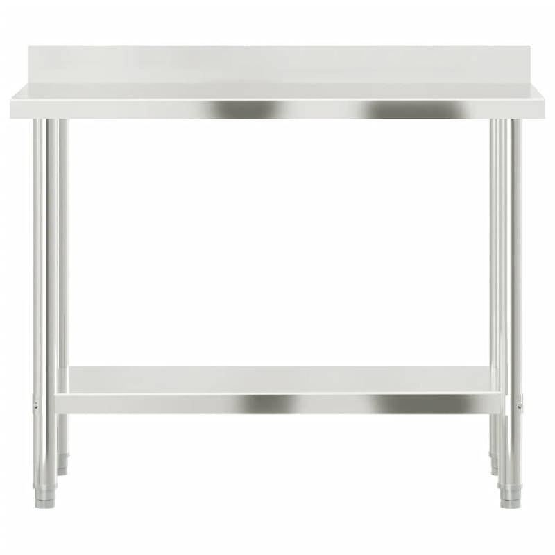 Vidaxl table de travail de cuisine avec dosseret 110x55x93 cm inox 376466_3