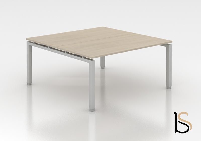 Ensemble de 2 bureaux Bench ECO - Mobel Linea - 160, Alu, Acacia foncé_3