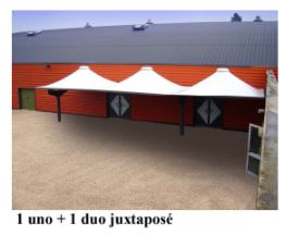 Préau pour école primaire UNO - 25 m² sur poteau déporté en acier galvanisé_3