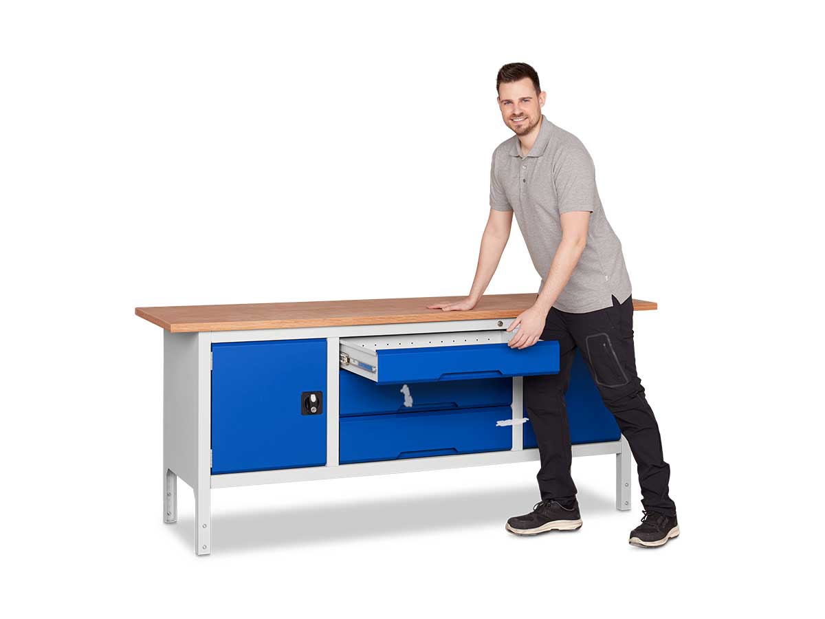 Armoires et meubles de rangement robustes pour ateliers et garages - Gamme Verso - acier soudé et modulables_3