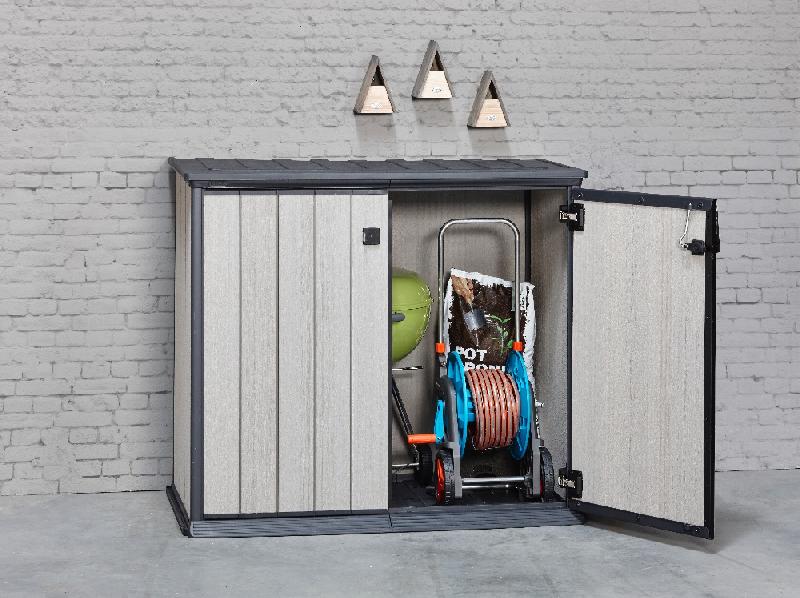 Armoire basse en résine Brossium - 1000L - 138 x 80,5 x 170 cm - Gris_3