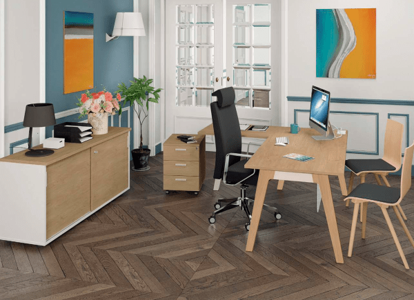 Bureau bench design unique avec plateaux coulissants pour espaces de travail individuels ou collectifs - Woody - Burocéan_3