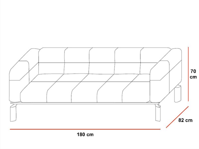 Canapé 2 ou 3 places - Martex - 180, cuir noir_3