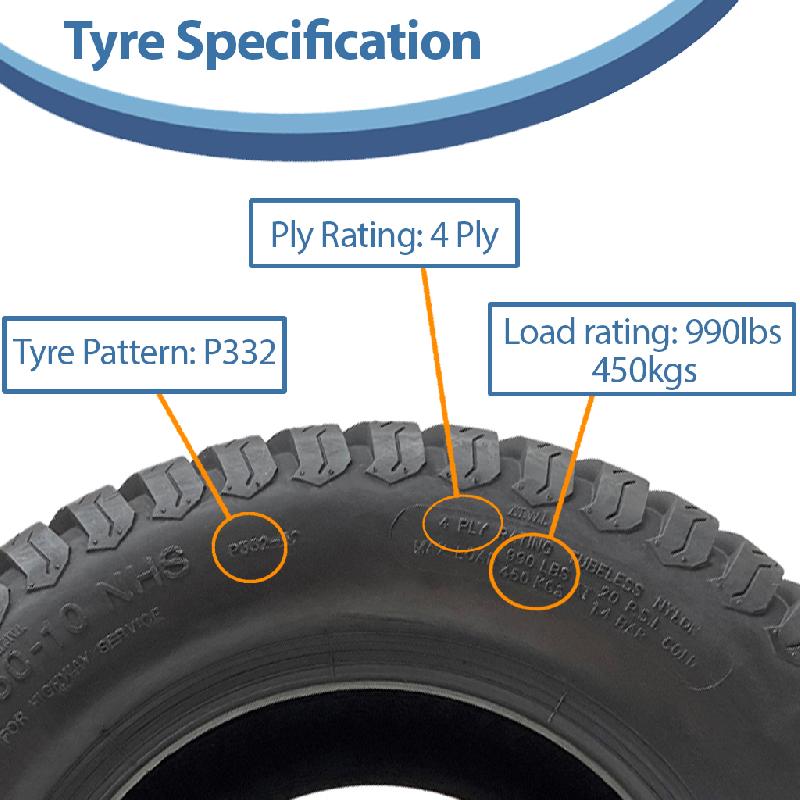 Pneus pour tondeuse à gazon 18x10.50-10, 4 plis, Multi Turf Grass P332 Wanda, 450 kg (jeu de 2)_3