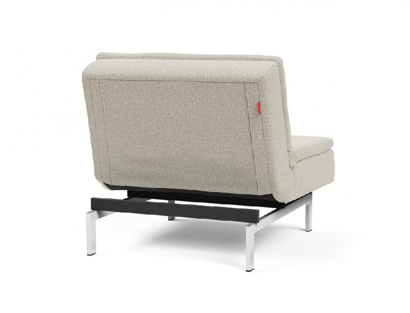 Innovation Living - Fauteuil design Dublexo convertible en lit 90x115 cm - Pieds chromés - Tissu Mixed Dance Natural_3