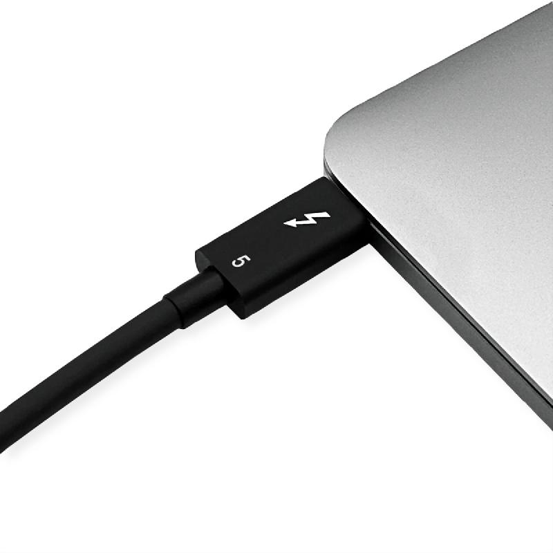 ROLINE Câble Thunderbolt™ 5 USB type C, M/M, 8K UHD-2, 80Gbit/s, 240W, passif, noir, 0,8 m_3