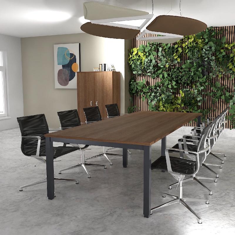 Table de reunion tempo 8-10 personnes - MOBEL LINEA - anthracite, acacia foncé, 300_3